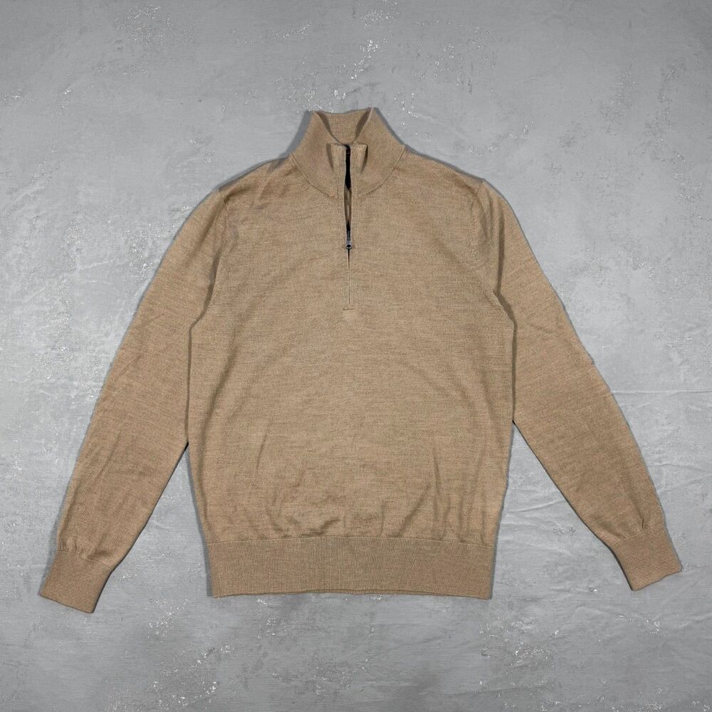 Brooks Brother Extra Fine Merino Wool Quarter Zip Sweater Men's Small